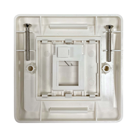 Tripp Lite 1-Port UK-Style Wall Plate, Unloaded Shuttered Module, White, TAA — Being Shipped