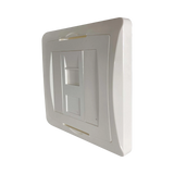 Tripp Lite 1-Port UK-Style Wall Plate, Unloaded Shuttered Module, White, TAA — Being Shipped