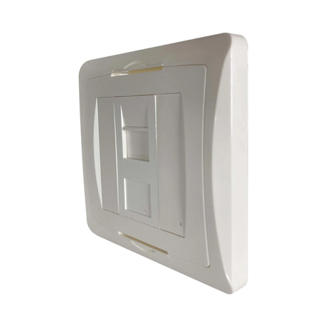 Tripp Lite 1-Port UK-Style Wall Plate, Unloaded Shuttered Module, White, TAA — Being Shipped