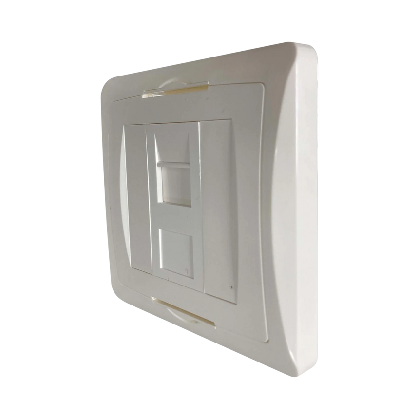 Tripp Lite 1-Port UK-Style Wall Plate, Unloaded Shuttered Module, White, TAA — Being Shipped