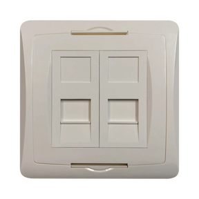 Tripp Lite 2-Port UK-Style Wall Plate, Unloaded Shuttered Module, White — Being Shipped