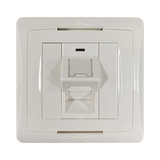 Tripp Lite 1-Port UK-Style Wall Plate, Unloaded Shuttered Angled Module, White, TAA — Being Shipped