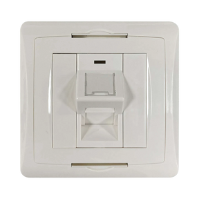 Tripp Lite 1-Port UK-Style Wall Plate, Unloaded Shuttered Angled Module, White, TAA — Being Shipped