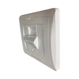 Tripp Lite 1-Port UK-Style Wall Plate, Unloaded Shuttered Angled Module, White, TAA — Being Shipped