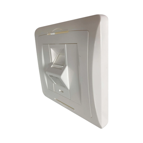 Tripp Lite 1-Port UK-Style Wall Plate, Unloaded Shuttered Angled Module, White, TAA — Being Shipped