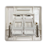 Tripp Lite 2-Port UK-Style Wall Plate, Unloaded Shuttered Angled Module, White, TAA — Being Shipped