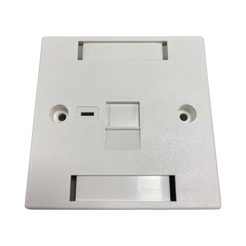 Tripp Lite 1-Port UK-Style Keystone Wall Plate, Unloaded Shuttered Module, Icon Tab, White, TAA — Being Shipped