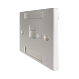 Tripp Lite 1-Port UK-Style Keystone Wall Plate, Unloaded Shuttered Module, Icon Tab, White, TAA — Being Shipped