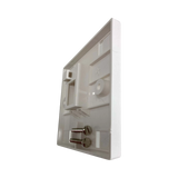 Tripp Lite 1-Port UK-Style Keystone Wall Plate, Unloaded Shuttered Module, Icon Tab, White, TAA — Being Shipped