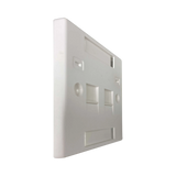 Tripp Lite 2-Port UK-Style Keystone Wall Plate, Unloaded Shuttered Module, Icon Tabs, White, TAA — Being Shipped