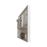 Tripp Lite 2-Port UK-Style Keystone Wall Plate, Unloaded Shuttered Module, Icon Tabs, White, TAA — Being Shipped