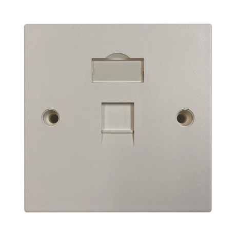 Tripp Lite 1-Port UK-Style Keystone Wall Plate, Unloaded Shuttered Module, White — Being Shipped