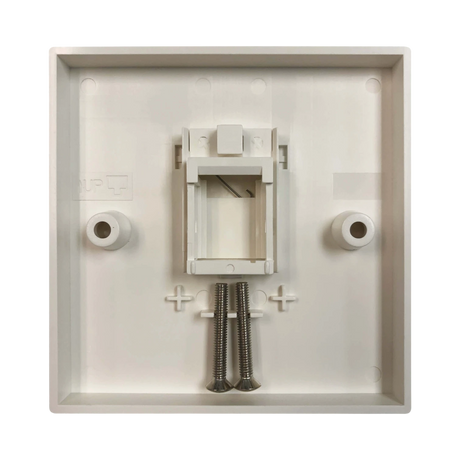 Tripp Lite 1-Port UK-Style Keystone Wall Plate, Unloaded Shuttered Module, White — Being Shipped