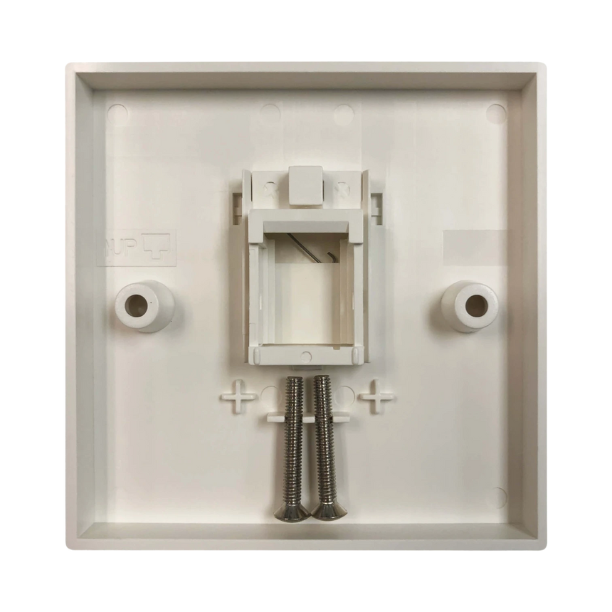Tripp Lite 1-Port UK-Style Keystone Wall Plate, Unloaded Shuttered Module, White — Being Shipped