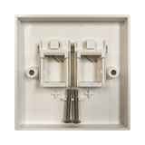 Tripp Lite 2-Port UK-Style Keystone Wall Plate, Unloaded Shuttered Module, White — Being Shipped