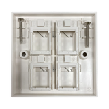 Tripp Lite 4-Port UK-Style Keystone Wall Plate, Unloaded Shuttered Module, White, TAA — Being Shipped