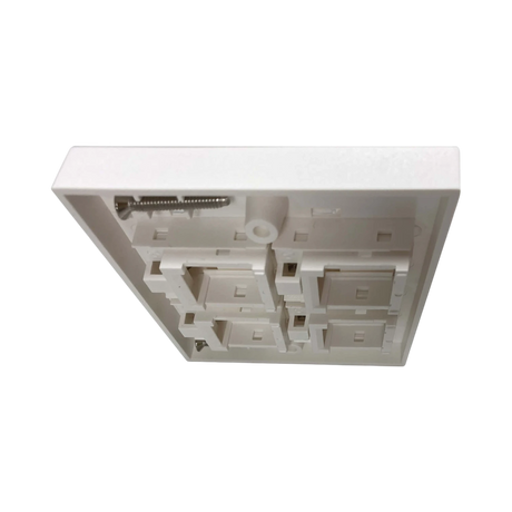 Tripp Lite 4-Port UK-Style Keystone Wall Plate, Unloaded Shuttered Module, White, TAA — Being Shipped