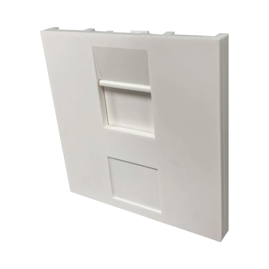 Tripp Lite 1-Port UK-Style Unloaded Shuttered Module, 50 x 50 mm, White, TAA — Being Shipped