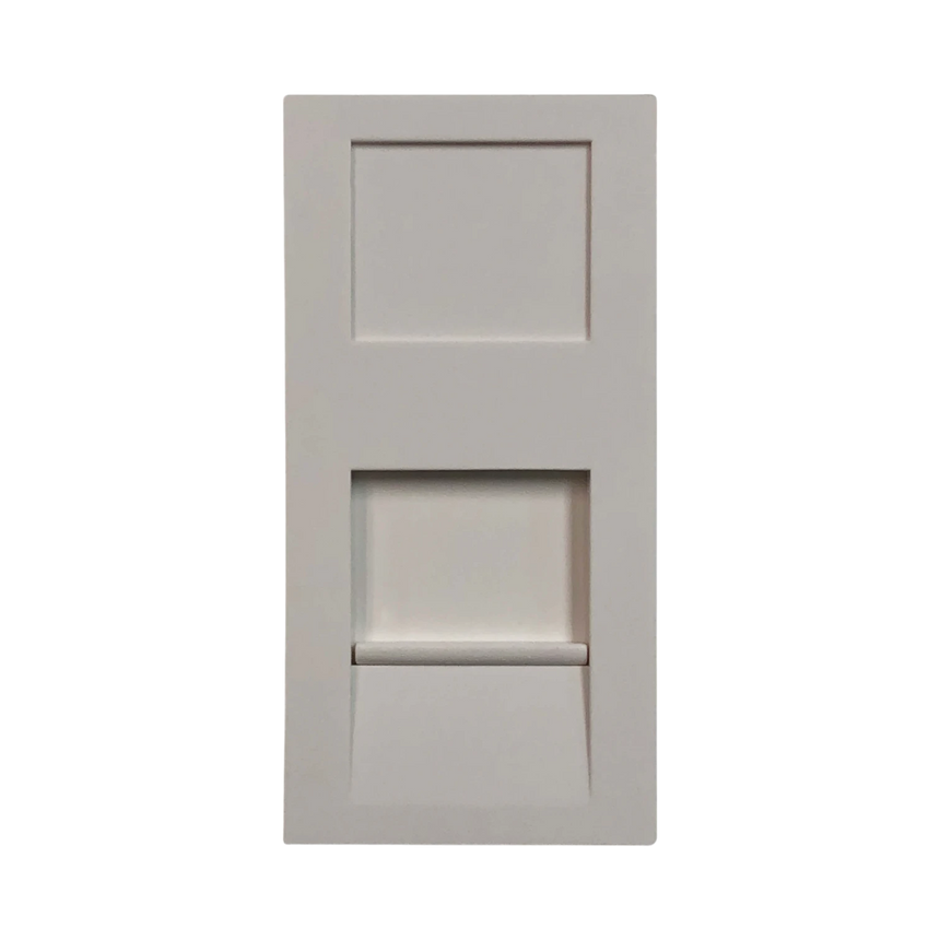Tripp Lite 1-Port UK-Style Insert, Unloaded Shuttered Module, 25 x 50 mm, White — Being Shipped