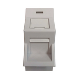 Tripp Lite 1-Port UK-Style Insert, Unloaded Shuttered Angled Module, 25 x 50 mm, Icon Tab, White — Being Shipped