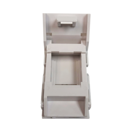 Tripp Lite 1-Port UK-Style Insert, Unloaded Shuttered Angled Module, 25 x 50 mm, Icon Tab, White — Being Shipped