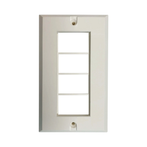Tripp Lite 4-Port UK-Style Gang Frame for 6C-Type Insert Module, White — Being Shipped