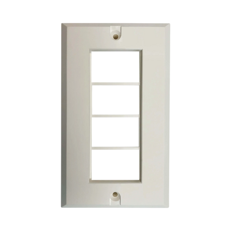 Tripp Lite 4-Port UK-Style Gang Frame for 6C-Type Insert Module, White — Being Shipped