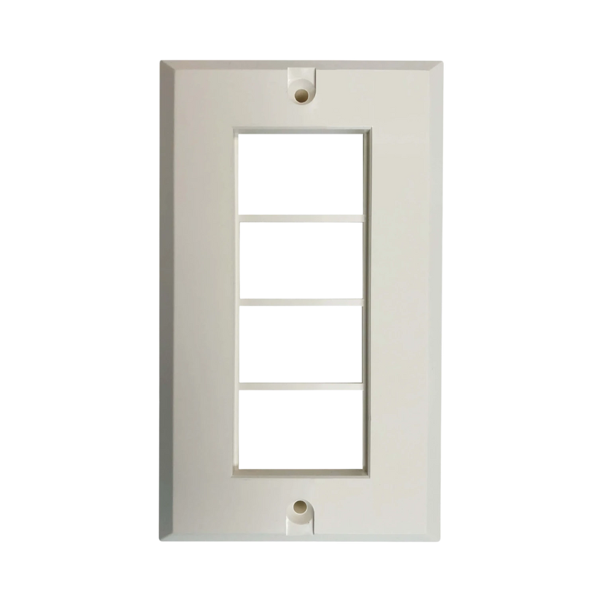 Tripp Lite 4-Port UK-Style Gang Frame for 6C-Type Insert Module, White — Being Shipped