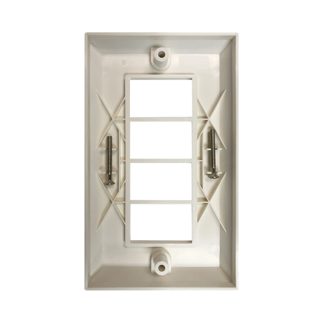 Tripp Lite 4-Port UK-Style Gang Frame for 6C-Type Insert Module, White — Being Shipped