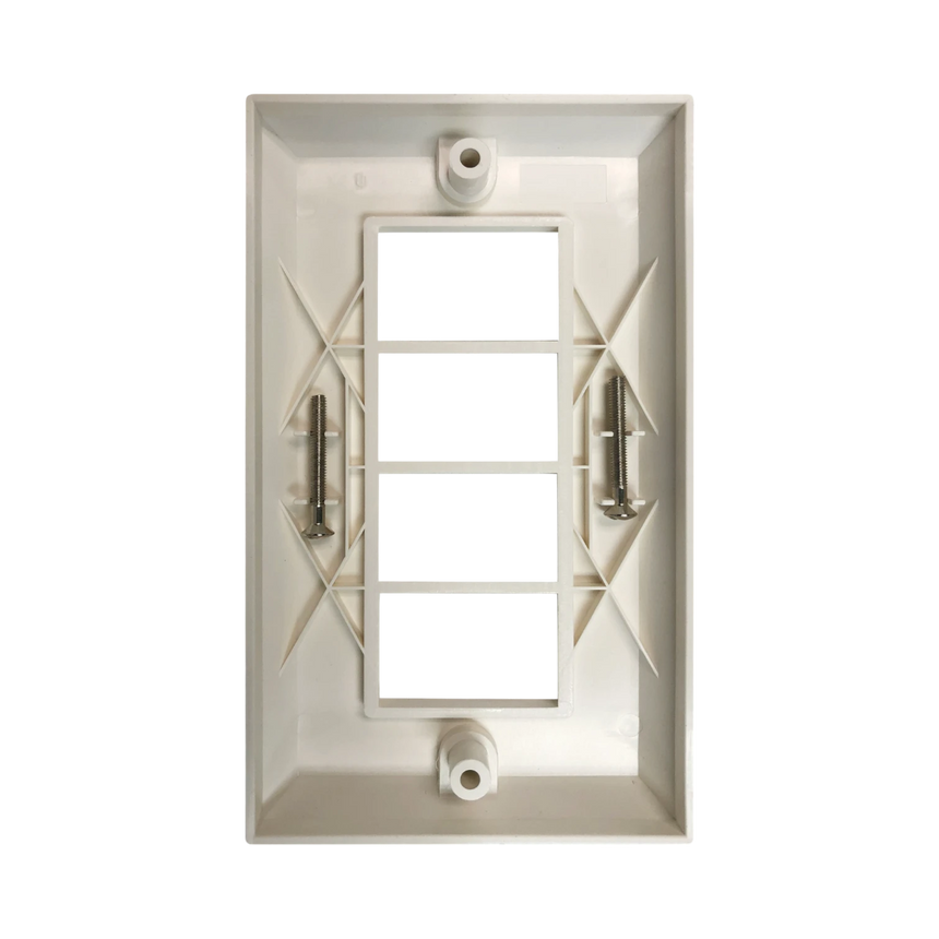 Tripp Lite 4-Port UK-Style Gang Frame for 6C-Type Insert Module, White — Being Shipped