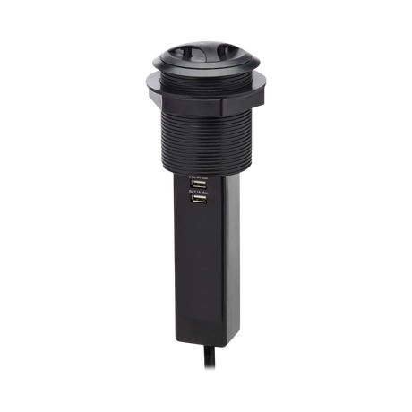 Tripp Lite Power It! 2-Outlet Pop-Up Power and Charging Dock, 2x USB-A, 6 ft. Cord, Antimicrobial Protection, Black — Being Shipped