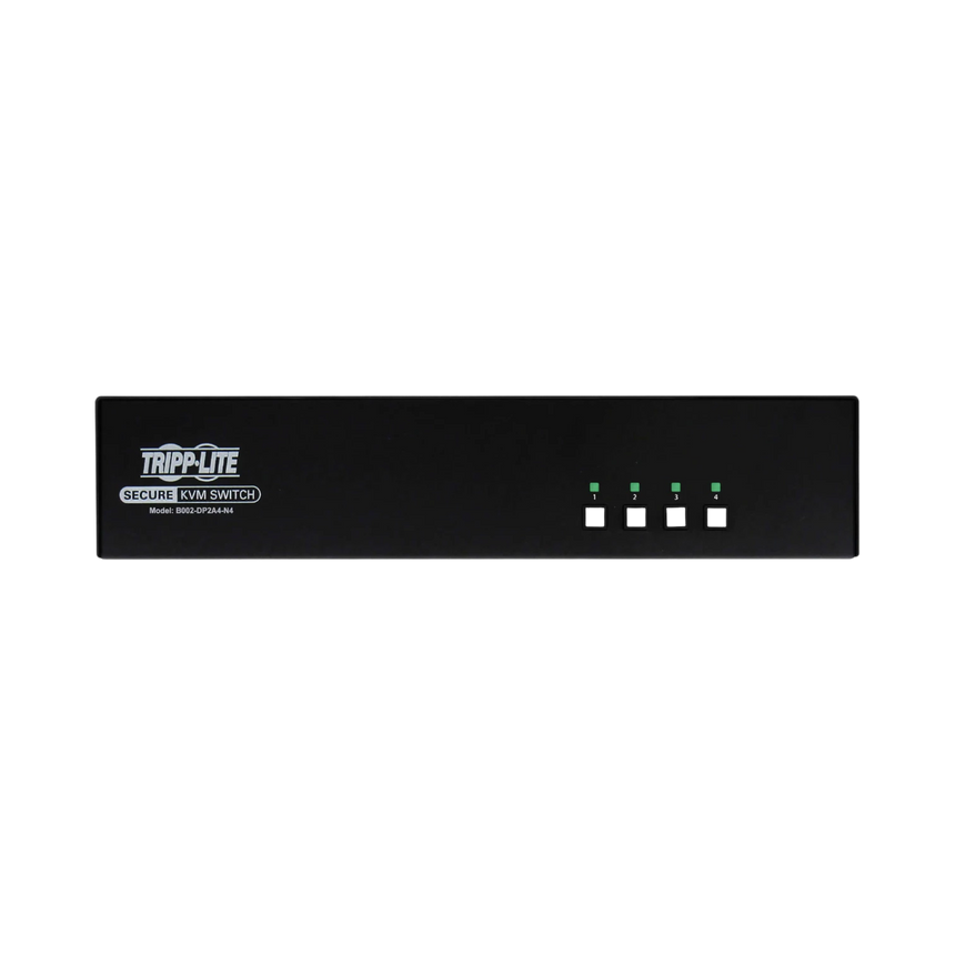 Tripp Lite Secure KVM Switch, 4-Port, Dual Head, DisplayPort to DisplayPort, 4K, NIAP PP4.0, Audio, TAA — Being Shipped