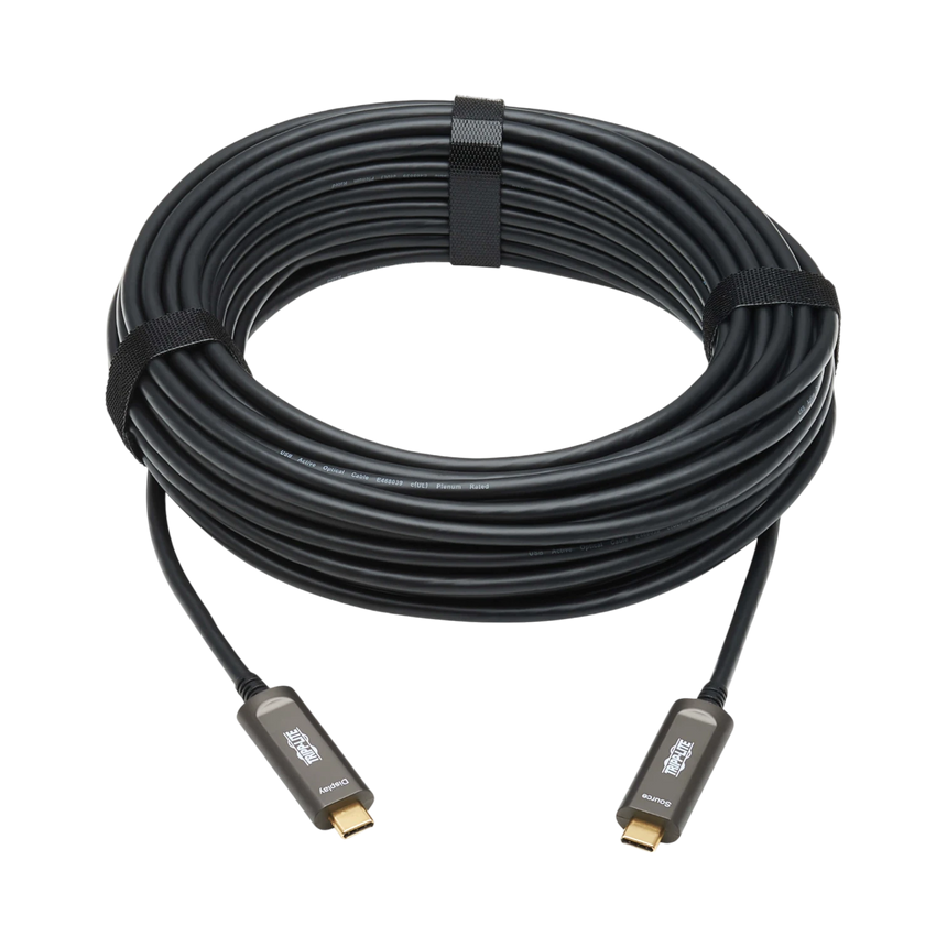 Tripp Lite USB-C to USB-C Plenum-Rated Fiber Active Optical Cable (AOC), 4K 60 Hz, HDR, 4:4:4, M/M, Black, 10 m (33 ft.) — Being Shipped