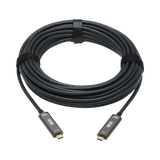 Tripp Lite USB-C AOC Cable (M/M), USB 3.2 Gen 2 (10 Gbps) Plenum-Rated Fiber Active Optical Cable, Data Only, Backward Compatible, Black, 15 m (49 ft.) — Being Shipped