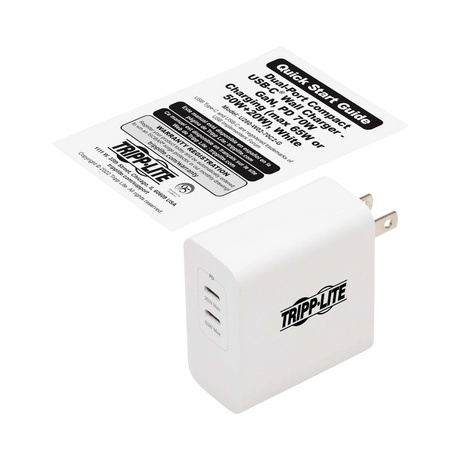 Tripp Lite Dual-Port 70W USB-C Wall Charger (White) — Being Shipped