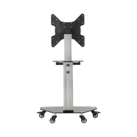 Tripp Lite Premier Rolling TV Cart for 32" to 55" Displays, Black Glass Base and Shelf, Locking Casters — Being Shipped