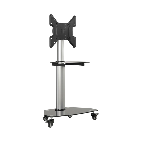 Tripp Lite Premier Rolling TV Cart for 32" to 55" Displays, Black Glass Base and Shelf, Locking Casters — Being Shipped