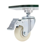 Tripp Lite Premier Rolling TV Cart for 32" to 55" Displays, Frosted Glass Base and Shelf, Locking Casters, White — Being Shipped