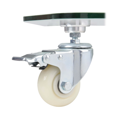 Tripp Lite Premier Rolling TV Cart for 32" to 55" Displays, Frosted Glass Base and Shelf, Locking Casters, White — Being Shipped