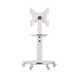 Tripp Lite Premier Rolling TV Cart for 32" to 55" Displays, Frosted Glass Base and Shelf, Locking Casters, White — Being Shipped