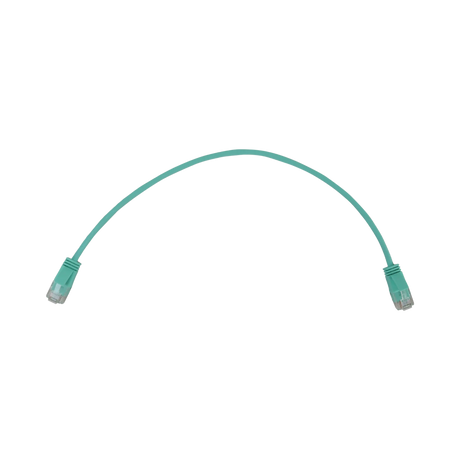 Tripp Lite Cat6a 10G Snagless Molded Slim UTP Ethernet Cable (RJ45 M/M), PoE, Aqua, 1 ft. (0.3 m) — Being Shipped