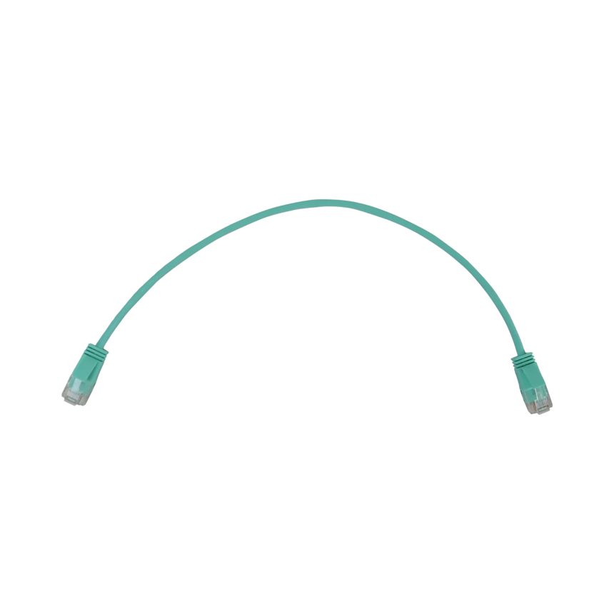 Tripp Lite Cat6a 10G Snagless Molded Slim UTP Ethernet Cable (RJ45 M/M), PoE, Aqua, 1 ft. (0.3 m) — Being Shipped