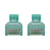Tripp Lite Cat6a 10G Snagless Molded Slim UTP Ethernet Cable (RJ45 M/M), PoE, Aqua, 1 ft. (0.3 m) — Being Shipped