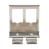 Tripp Lite 2-Port Metal DIN-Rail Mounting Module for Snap-In Keystone Jacks and Couplers, Silver, TAA — Being Shipped