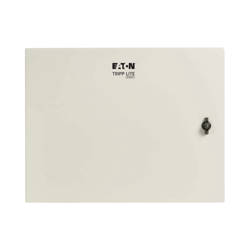 Tripp Lite SmartRack Industrial Enclosure with Lock, NEMA 4, Wall Mount, Metal Construction, Hinged Back, 28 in. Depth, 9U, Gray — Being Shipped