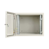 Tripp Lite SmartRack Industrial Enclosure with Lock, NEMA 4, Wall Mount, Metal Construction, Hinged Back, 28 in. Depth, 9U, Gray — Being Shipped