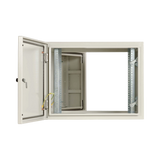 Tripp Lite SmartRack Industrial Enclosure with Lock, NEMA 4, Wall Mount, Metal Construction, Hinged Back, 28 in. Depth, 9U, Gray — Being Shipped