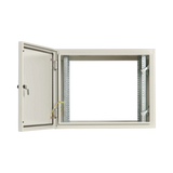 Tripp Lite SmartRack Industrial Enclosure with Lock, NEMA 4, Wall Mount, Metal Construction, Hinged Back, 28 in. Depth, 9U, Gray — Being Shipped