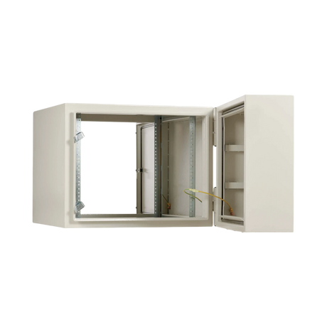 Tripp Lite SmartRack Industrial Enclosure with Lock, NEMA 4, Wall Mount, Metal Construction, Hinged Back, 28 in. Depth, 9U, Gray — Being Shipped