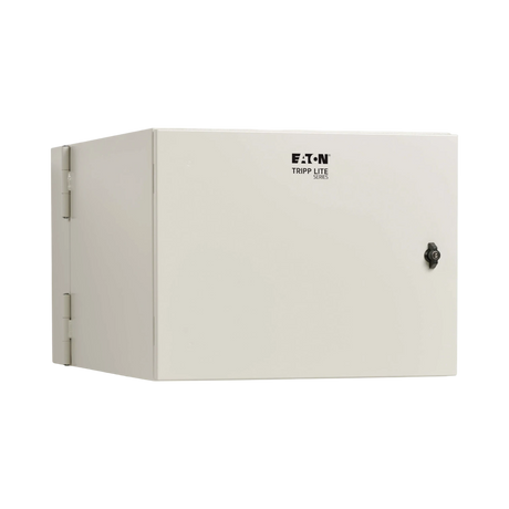 Tripp Lite SmartRack Industrial Enclosure with Lock, NEMA 4, Wall Mount, Metal Construction, Hinged Back, 32 in. Depth, 9U, Gray — Being Shipped